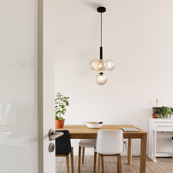 Črna viseča svetilka SULION Musa, višina 120 cm-image-1