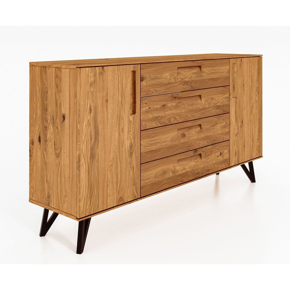 Visoka komoda iz hrastovega lesa 182x100 cm Golo