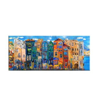 Slika Tablo Center colorful houses, 140 x 60 cm