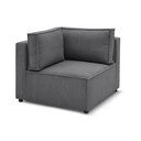 Temno siv modul za sedežno garnituro iz rebrastega žameta (s kotom po izbiri) Nihad modular – Bobochic Paris