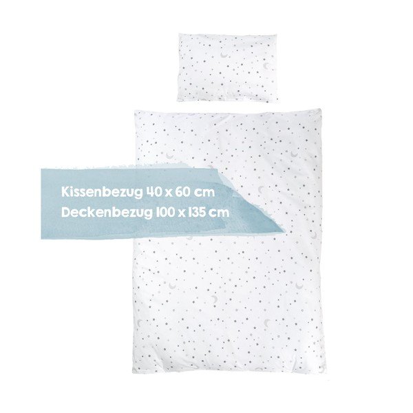 Bela bombažna otroška posteljnina za otroško posteljico 100x135 cm Sternenzauber – Roba-image-2