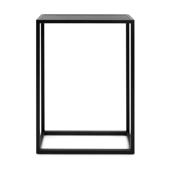 Črna stranska mizica s hrastovo mizno ploščo 30x66 cm Daniël – Spinder Design