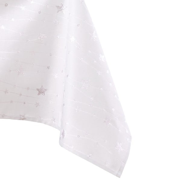 Božični namizni prt v beli in srebrni barvi AmeliaHome Stardust, 200 x 140 cm