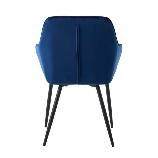 Temno modri oblazinjeni jedilni stoli v kompletu z nasloni za roke 2 ks Nolan Square – Unique Furniture-image-4