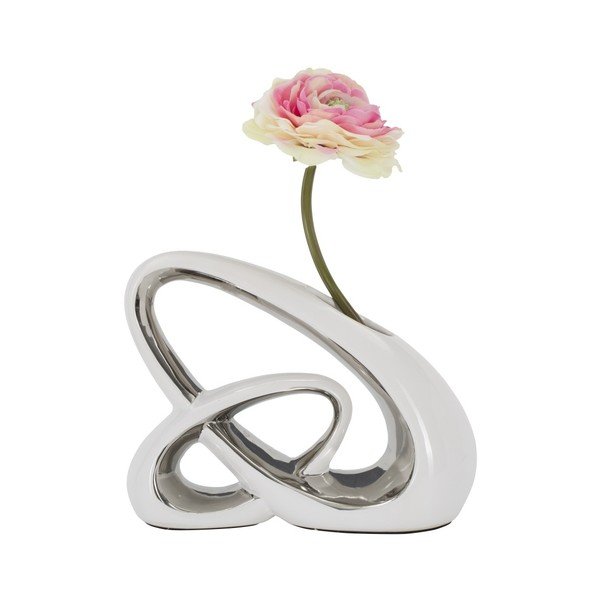 Bela in srebrna keramična vaza Mauro Ferretti Bling-image-2