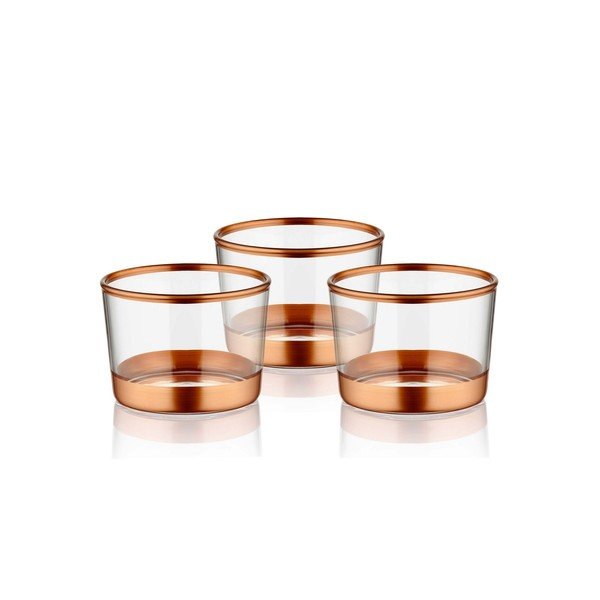 Komplet 3 kozarcev Mia Glam Bronze, ⌀ 8 cm-image-1