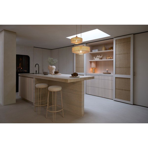 Kremno bel oblazinjen barsko stol (višina sedeža 73 cm) Alice – Light & Living-image-3