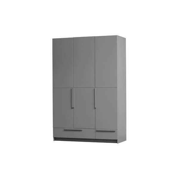 Siva modularna garderobna omara iz masivnega bora 142x215 cm Pure – WOOOD-image-2