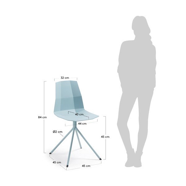 Komplet 2 modrih jedilnih stolov La Forma Pixel-image-4