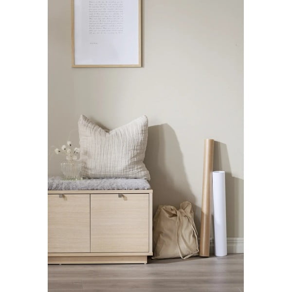 Siva omarica za čevlje v hrastovem dekorju s klopjo Confetti – Rowico-image-1