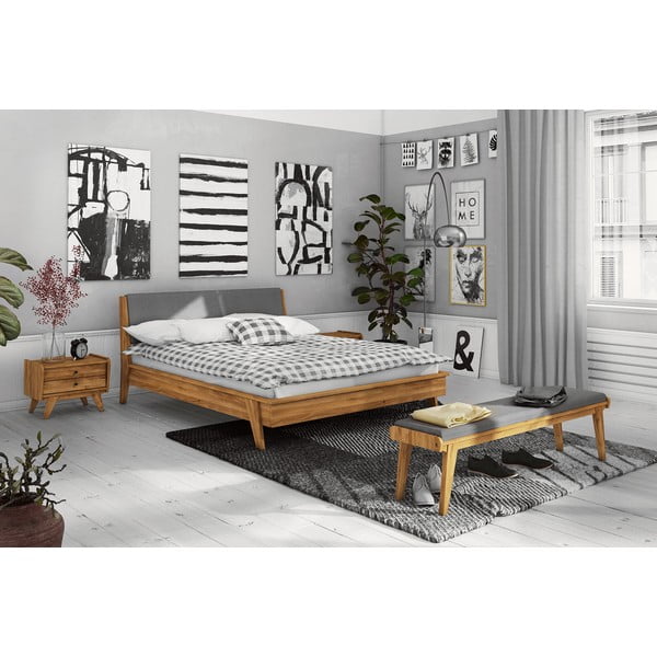 Hrastova zakonska postelja 200x200 cm Retro 1 - The Beds-image-4