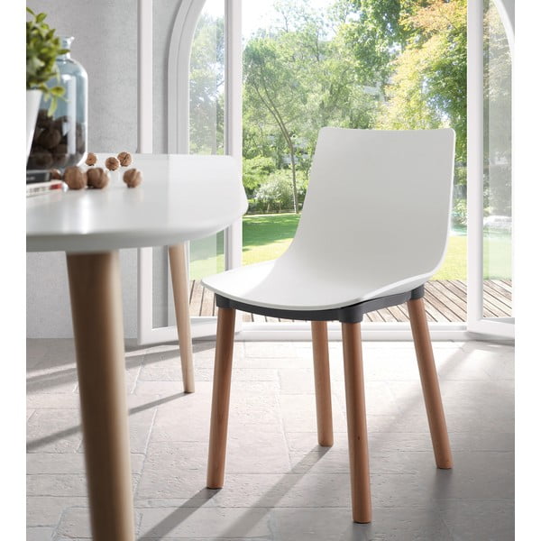 Raztegljiva jedilna miza z belo mizno ploščo 100x160 cm Oqui – Kave Home-image-3