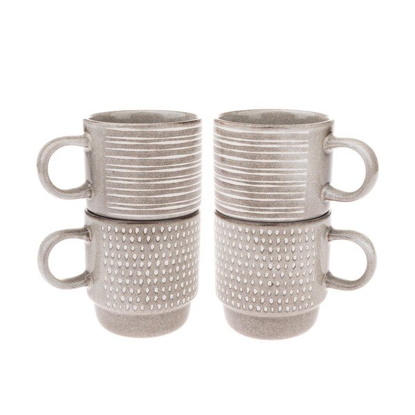 Svetlo rjave keramične skodelice v kompletu 4 ks 290 ml – Dakls