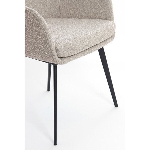 Bež oblazinjen jedilni stol z nasloni za roke Leone – Light & Living-image-4