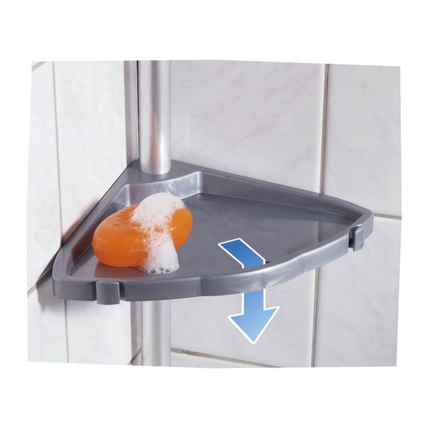 Siva teleskopska stenska polica za kopalnico Wenko Easy-image-3