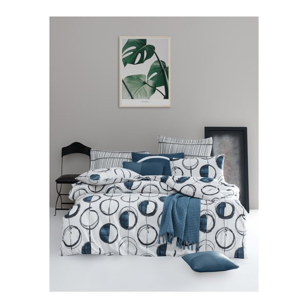 Ranforce bombažna posteljna rjuha za eno osebo Mijolnir Piksel Blue, 140 x 200 cm
