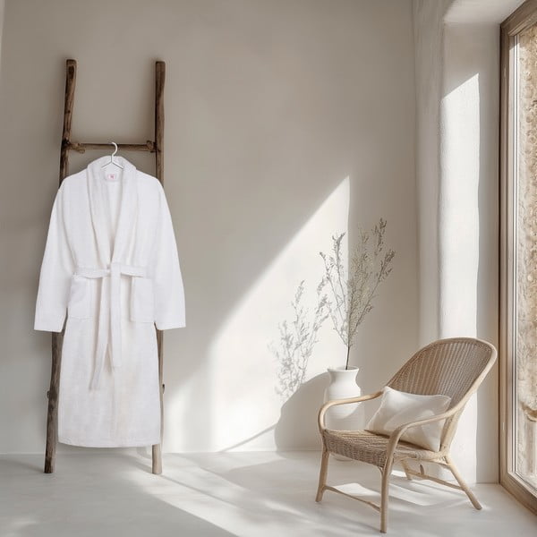 Bel bombažen kopalni plašč velikosti XS/S Terry – HIP-image-1
