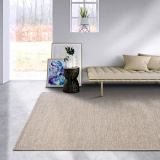 Bež ročno tkana preproga iz mešanice volne 80x150 cm Pradesh Linen White – Elle Decoration
