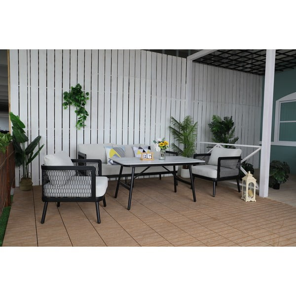 Siv kovinski vrtni fotelj Edinburgh Duo – Rojaplast-image-3