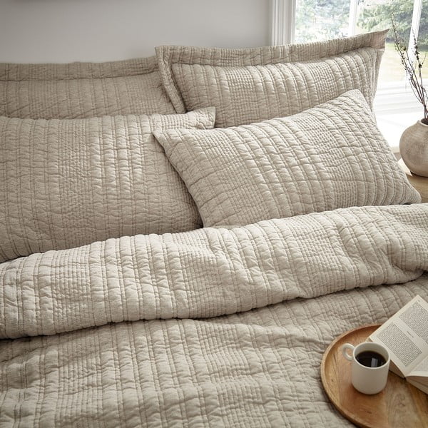 Bež posteljnina za zakonsko posteljo 200x200 cm Tamba Stripe – Pineapple Elephant-image-1