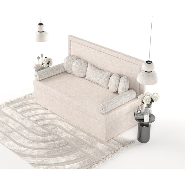 Bež oblazinjena postelja 100x200 cm Scala – Maison de Rêve-image-4