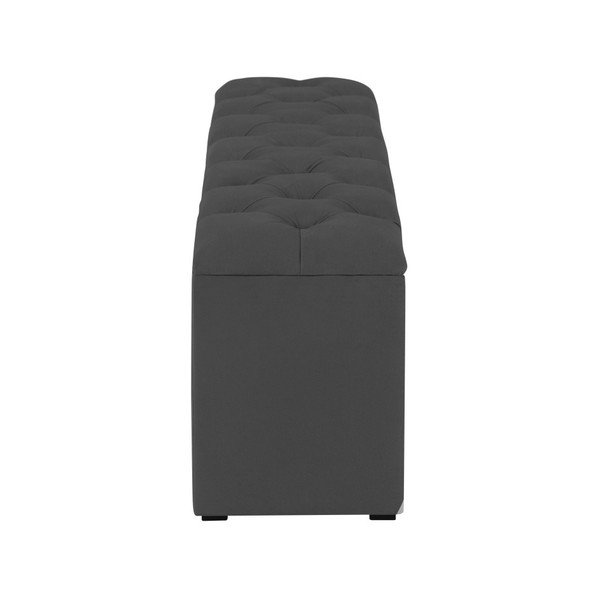 Temno siv otoman za posteljo s prostorom za shranjevanje Kooko Home Manna, 47 x 140 cm-image-4