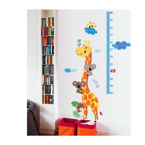 Otroška nalepka za merjenje višine za vrata/stenska 60x120 cm Giraffe & Koalas – Ambiance-image-2