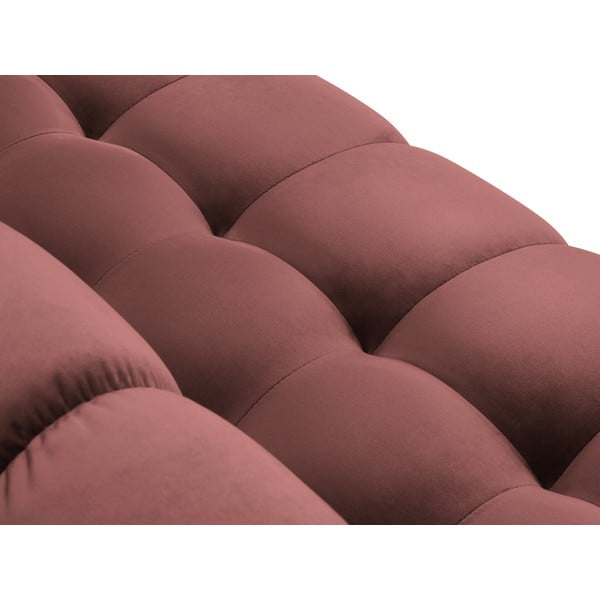 Roza žametna kotna sedežna garnitura Cosmopolitan Design Bali, levi kot-image-1