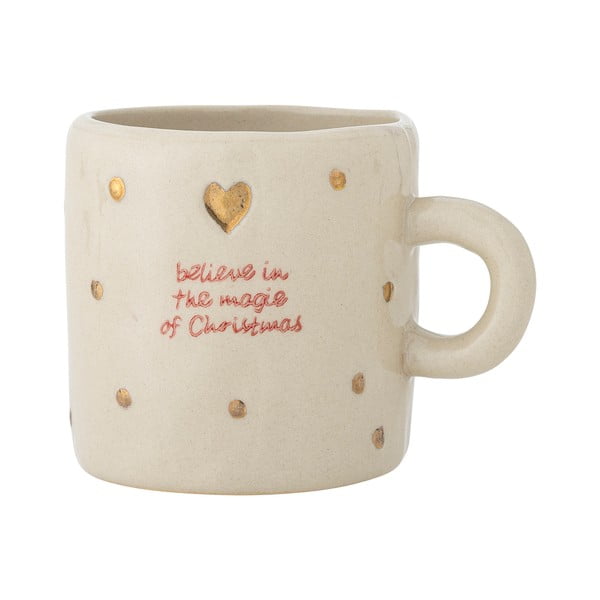 Bež lončena skodelica z božičnim motivom 250 ml Christy – Bloomingville