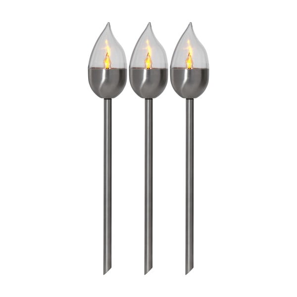 LED zunanje svetilke v kompletu za v zemljo 3 ks s solarnim panelom (višina 40 cm) Olympus – Star Trading