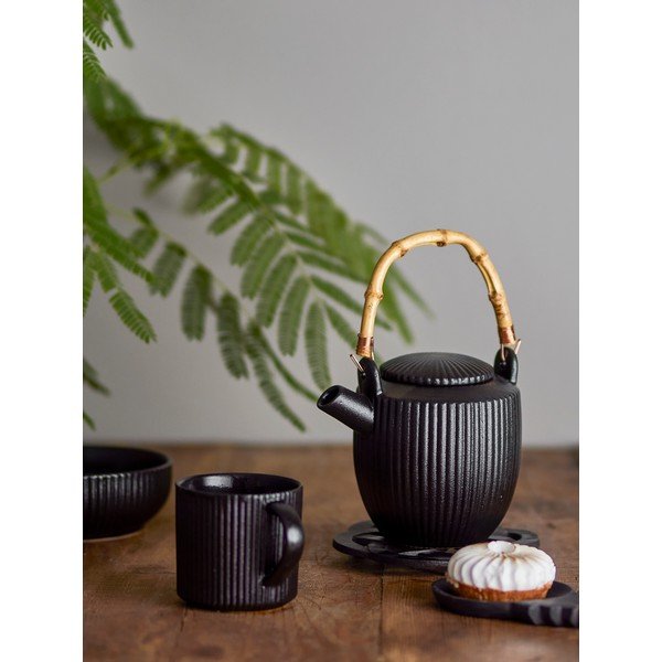 Črn čajnik iz kamenine 850 ml Neri – Bloomingville-image-1