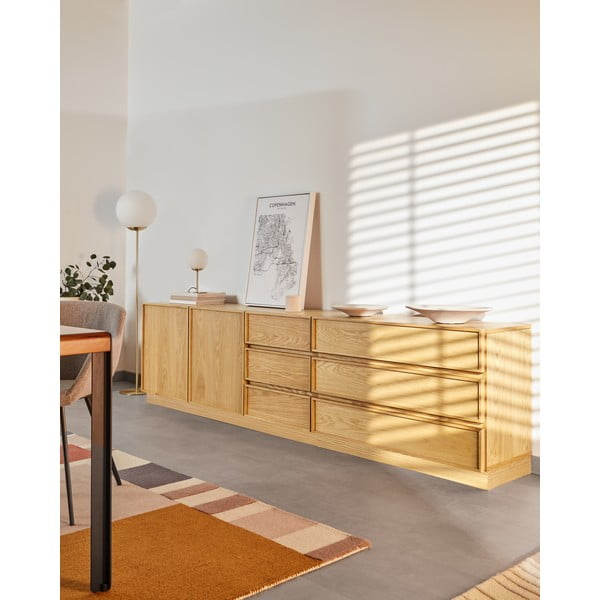 Talna svetilka v zlati barvi s steklenim senčnikom (višina 150 cm) Mahala - Kave Home-image-2