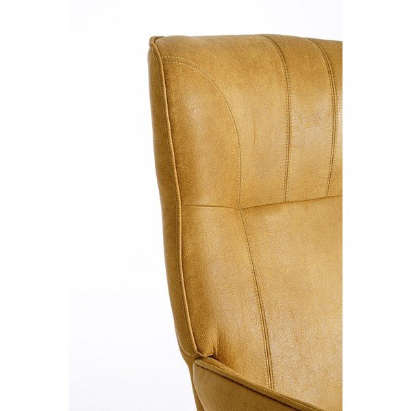 Gorčično rumen fotelj iz umetnega usnja Nasira – Bizzotto-image-1