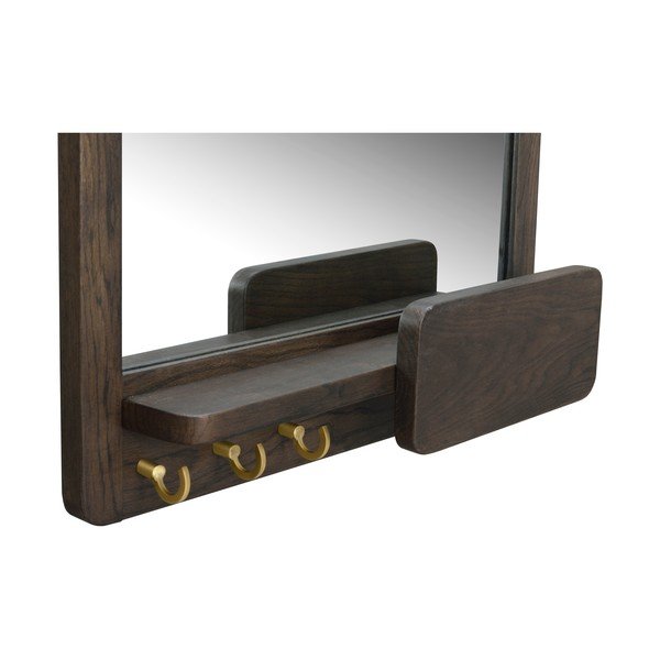 Stensko ogledalo s polico z lesenim okvirjem 45x60 cm Inverness - Rowico-image-3