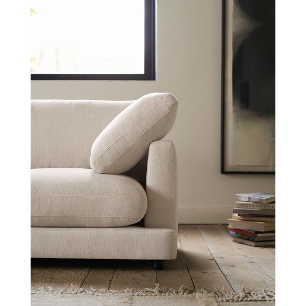 Bež kotna sedežna garnitura iz šenilje (levi kot/z ležalnikom) Gala – Kave Home-image-4