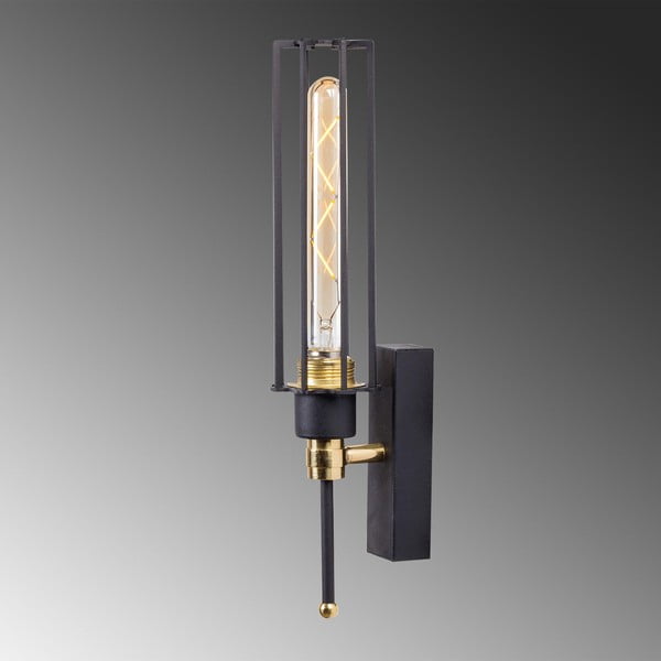 Črna/zlata stenska svetilka ø 8 cm Fellini – Opviq lights-image-3