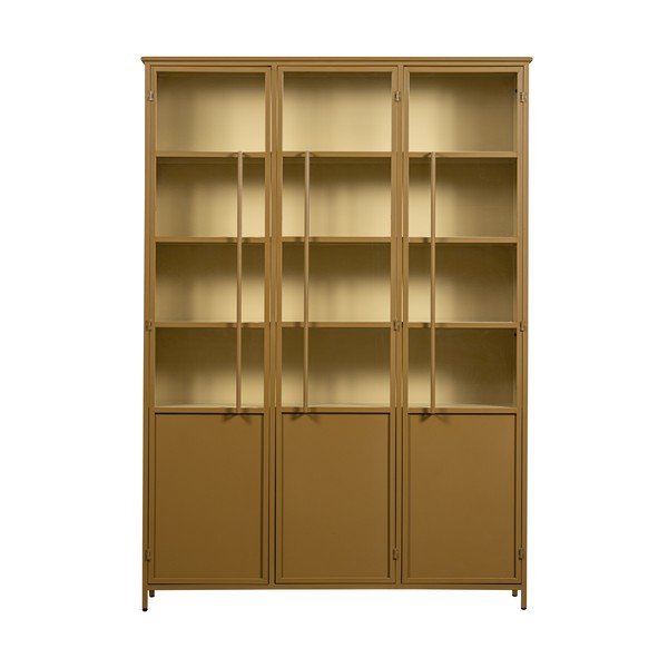 Gorčično rumena kovinska vitrina 140x200x44 cm Exhibit – WOOOD