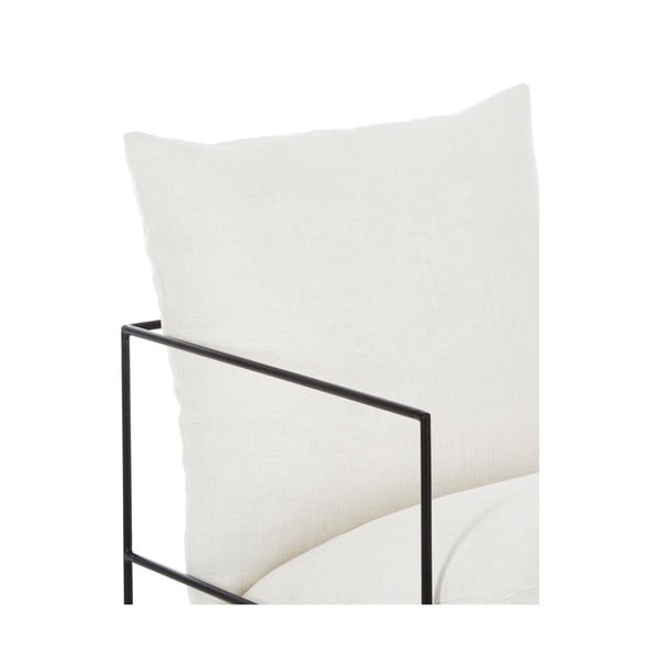 Beli fotelj s kovinskim okvirjem Wayne - Westwing Collection-image-4