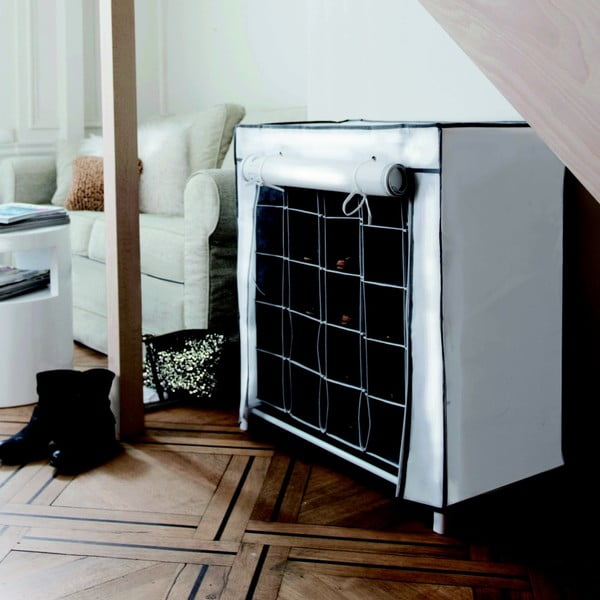 Črno-belo tekstilno stojala za čevlje Compactor Shoes, 25 predalčkov-image-1