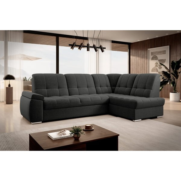 Temno siva raztegljiva/s prostorom za shranjevanje kotna sedežna garnitura (desni kot/v obliki črke L) Sado – ELTAP-image-4