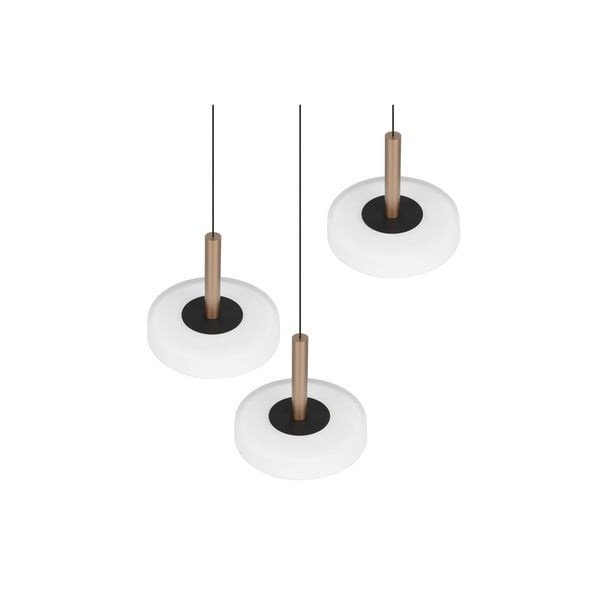 Črno-bela in zlata LED zatemnitvena viseča svetilka s steklenim senčilom ø 35 cm Celeste – Trio-image-4