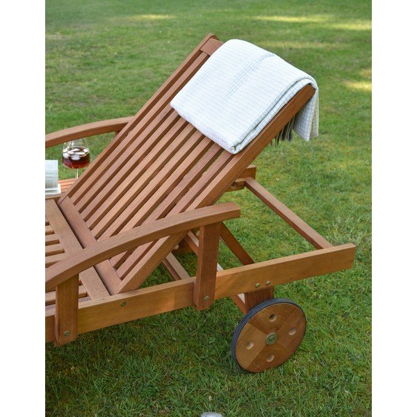 Rjav vrtni ležalnik iz masivnega lesa Beverly Hills – Garden Pleasure-image-2