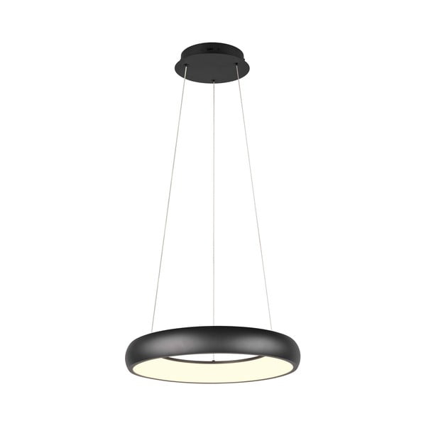 Mat črna LED zatemnitvena viseča svetilka s kovinskim senčilom ø 46 cm Cardona – Trio-image-2