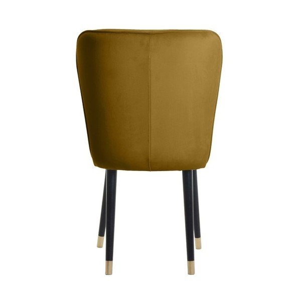 Gorčično rumen jedilni stol z zlatimi podrobnostmi JohnsonStyle Odette French Velvet-image-4