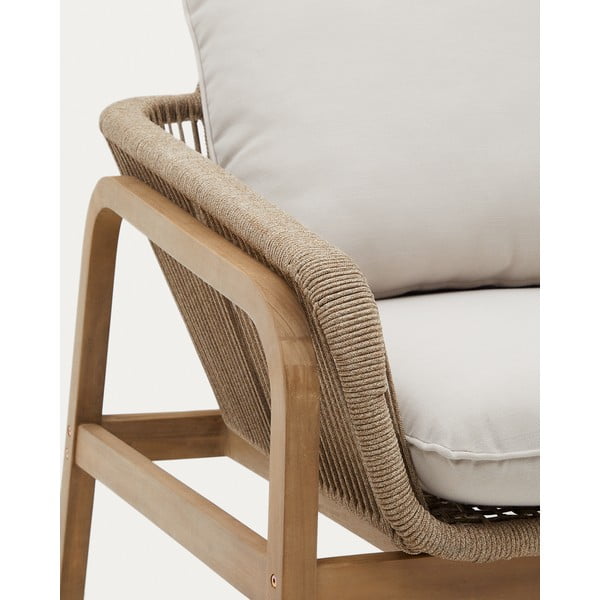 Vrtna sedežna garnitura iz akacijevega lesa za 5 oseb v bež in naravni barvi Vellana - Kave Home-image-3