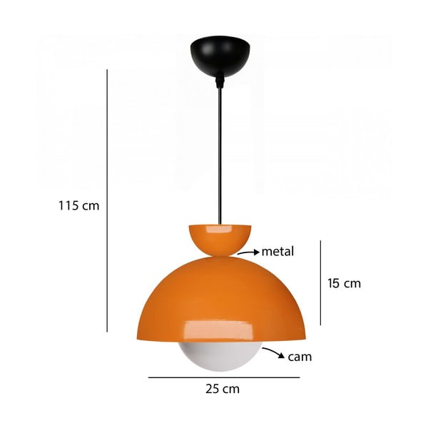 Oranžna viseča svetilka s kovinskim senčilom ø 25 cm Arta – Opviq lights-image-2