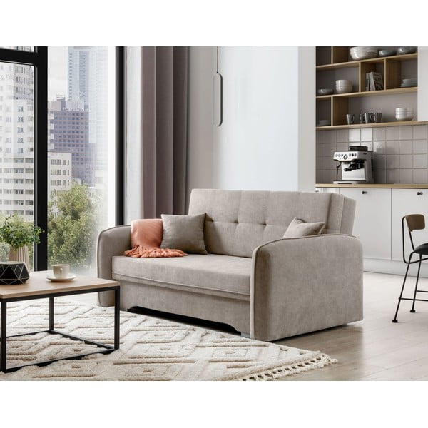 Bež raztegljiva/s prostorom za shranjevanje sedežna garnitura iz šenilje 155 cm Laine – ELTAP-image-3