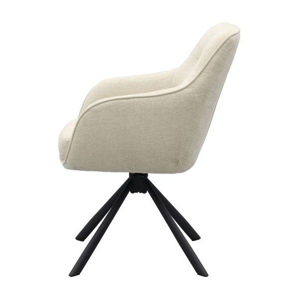 Kremno bel oblazinjen jedilni stol z nasloni za roke Avola – Unique Furniture-image-3