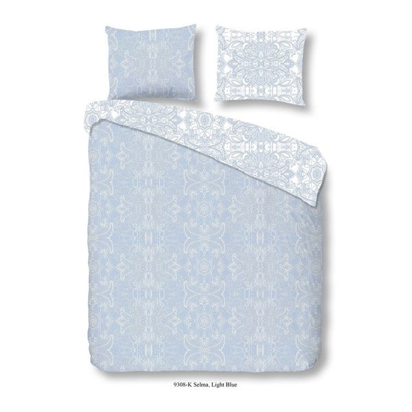 Bombažno posteljno perilo za eno osebo Descanso Selma Blue, 135 x 200 cm