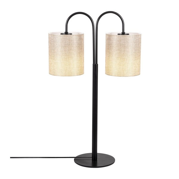 Črna kovinska namizna svetilka s kremnimi odtenki Opviq lights Sifi-image-3
